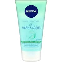 nivea visage daily essentials facial cleanser 2 in 1 wash scrub 150mL