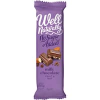 well naturally no sugar added chocolate bar milk chocolate fruit & nut 45g