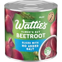wattie's beetroot sliced with no added salt 450g