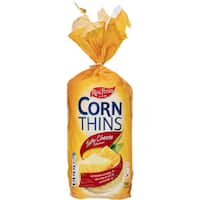 real foods corn thins corn cakes tasty cheese 125g
