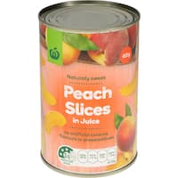 countdown peaches slices in juice 410g