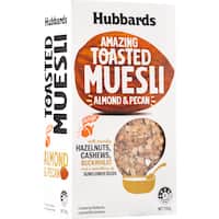 hubbards amazing toasted nut muesli almond & pecan 550g