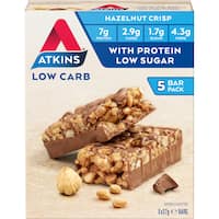 atkins day break nutrition bar chocolate hazelnut crisp 185g 5pk