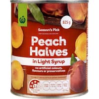 countdown peaches halves in light syrup 825g