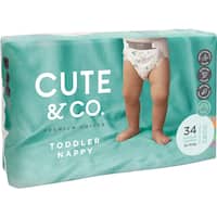 cute & co toddler nappies 10-15kg 34pk
