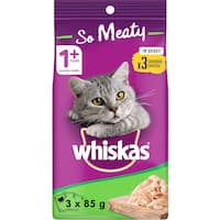 whiskas oh so meaty wet cat food shredded chicken 3pk