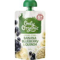 only organic stage 2 baby food banana blueberry & quinoa 120g
