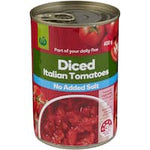 countdown tomatoes diced italian no added salt 400g