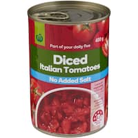 countdown tomatoes diced italian no added salt 400g