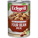 edgell beans four bean mix no added salt 400g