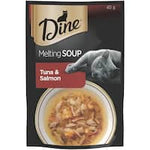 dine melting soup wet cat food tuna & salmon 40g