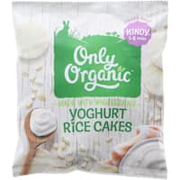 only organics kindy baby snacks yoghurt rice cakes 30g
