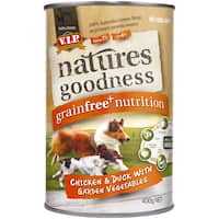 vip natures goodness dog food chicken/duck/veg 400g