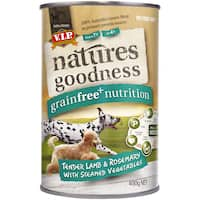 vip natures goodness dog food lamb rosemary & vege 400g