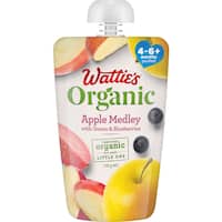 wattie's organic baby food 4-6+ months apple medley 120g