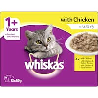 whiskas adult wet cat food with chicken in gravy 12pk
