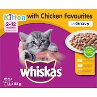 whiskas kitten wet cat food with chicken in gravy 12pk