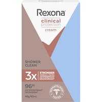 rexona women clinical protection antiperspirant cream shower clean scent 45mL