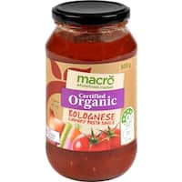 macro organic pasta sauce bolognese 500g
