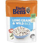 uncle bens microwave rice long grain & wild 250g