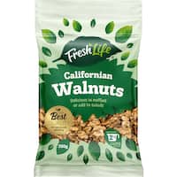 freshlife walnuts natural californian 350g