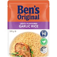 bens original microwave rice roasted garlic rice 250g