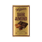 whittakerswhittakers chocolate block dark almond 62% cocoa250g