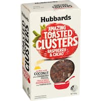 hubbards amazing clusters cereal raspberry & cacao 500g