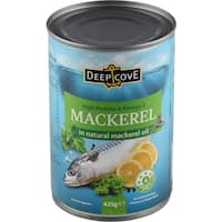 deep cove mackerel in oil 425g