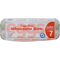 wholesome barn eggs dozen cage free size 7 12pk