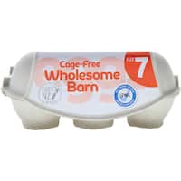 wholesome barn eggs half dozen cage free size 7 6pk