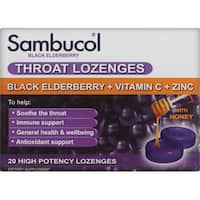 sambucol lozenges black elderberry vitamin c zinc 20pk