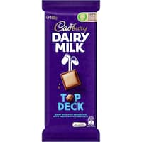 cadbury chocolate block dairy milk top deck 180g
