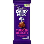 cadbury chocolate block dairy milk turkish delight 180g