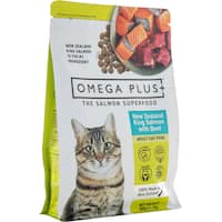 omega plus dry cat food salmon and beef 500g