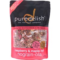 pure delish fruit muesli raspberry & maple nograin-ola 400g