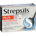 strepsils plus blocked nose relief lozenges menthol eucalyptus flavour 16pk