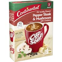 continental cup a soup instant soup pepper steak & mushroom 2pk