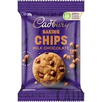 cadbury baking choc milk chips 200g