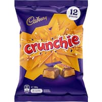 cadbury treat size chocolates crunchie sharepack 180g 12pk