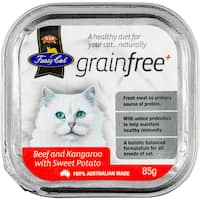 vip fussy cat grain free cat food beef kangaroo sweet potato 85g