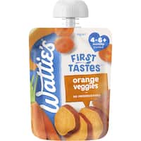 wattie's first tastes baby food 4-6+ months orange veggies 90g