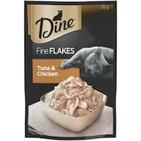 dine fine flakes wet cat food tuna & chicken 35g