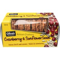 olina's bakehouse artisan crackers cranberry & sunflower seed 100g