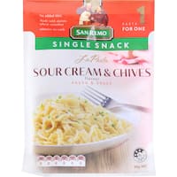 san remo la pasta single snack pasta dish sour cream & chives 80g
