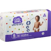 little ones ultra dry nappies walker boys & girls 13-18kg size 5 44pk