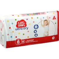 little ones ultra dry nappies junior boys & girls 15-25kg size 6 40pk