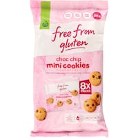 free from gluten mini cookies choc chip 200g 8pk