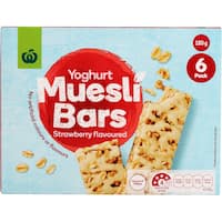 countdown muesli bars yoghurt strawberry 180g 6pk