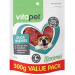 vitapet morsomes dog treats duck tenders 300g